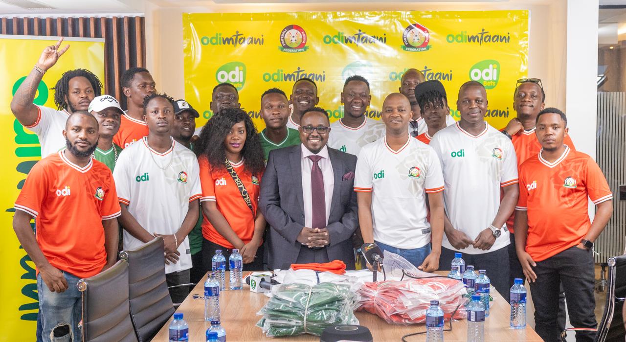 Odibets partners with the Football Kenya Federation to give Harambee Stars jerseys to fans.